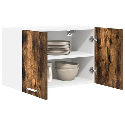 vidaXL Hanging Cabinet with Door Smoked Oak and White 60 x 31 x 40 cm
