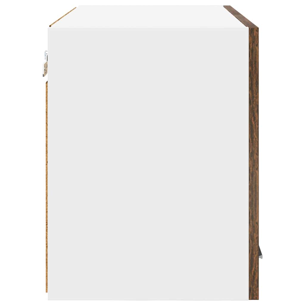 vidaXL Hanging Cabinet with Door Smoked Oak and White 60 x 31 x 40 cm