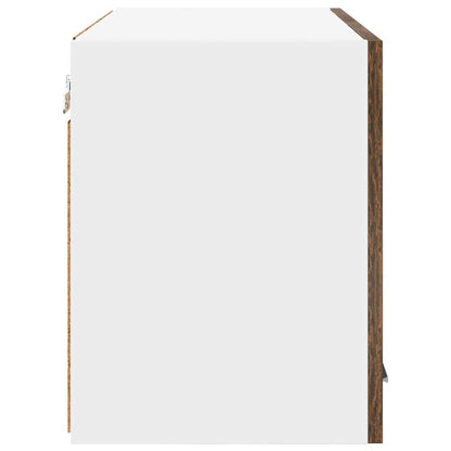 vidaXL Hanging Cabinet with Door Smoked Oak and White 60 x 31 x 40 cm