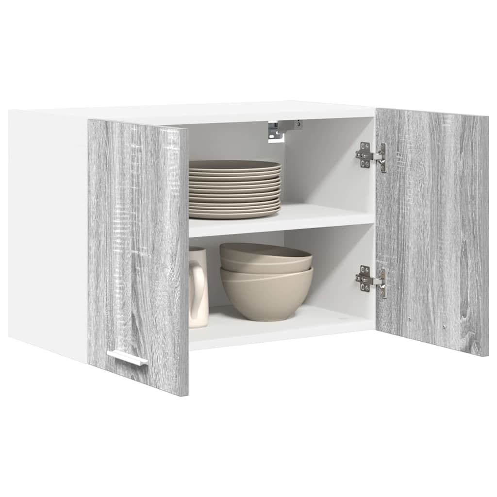 vidaXL Hanging Cabinet Grey Sonoma and White 60 x 31 x 40 cm