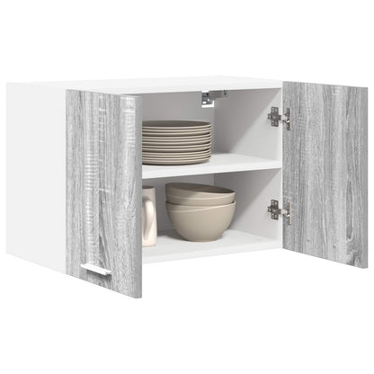 vidaXL Hanging Cabinet 2 pcs Grey Sonoma and White 60 x 31 x 40 cm