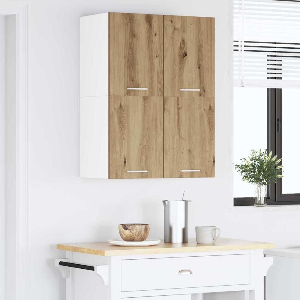 vidaXL Hanging Cabinet Artisan Oak and White 60 x 31 x 40 cm