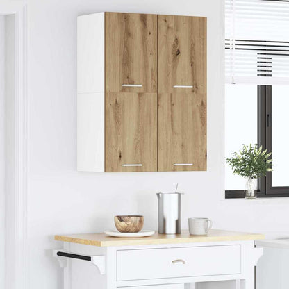 vidaXL Hanging Cabinet Artisan Oak and White 60 x 31 x 40 cm