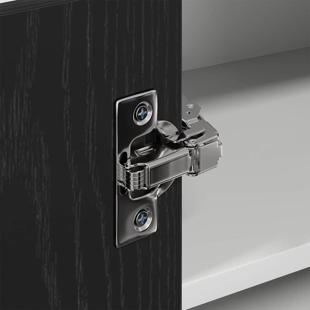 vidaXL Hanging Cabinet Black Oak and White 57 x 57 x 40 cm