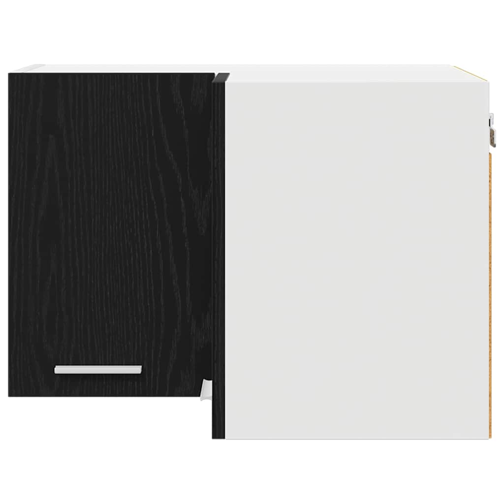 vidaXL Hanging Cabinet Black Oak and White 57 x 57 x 40 cm
