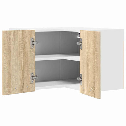 vidaXL Hanging Cabinet Sonoma Oak and White 57 x 57 x 40 cm