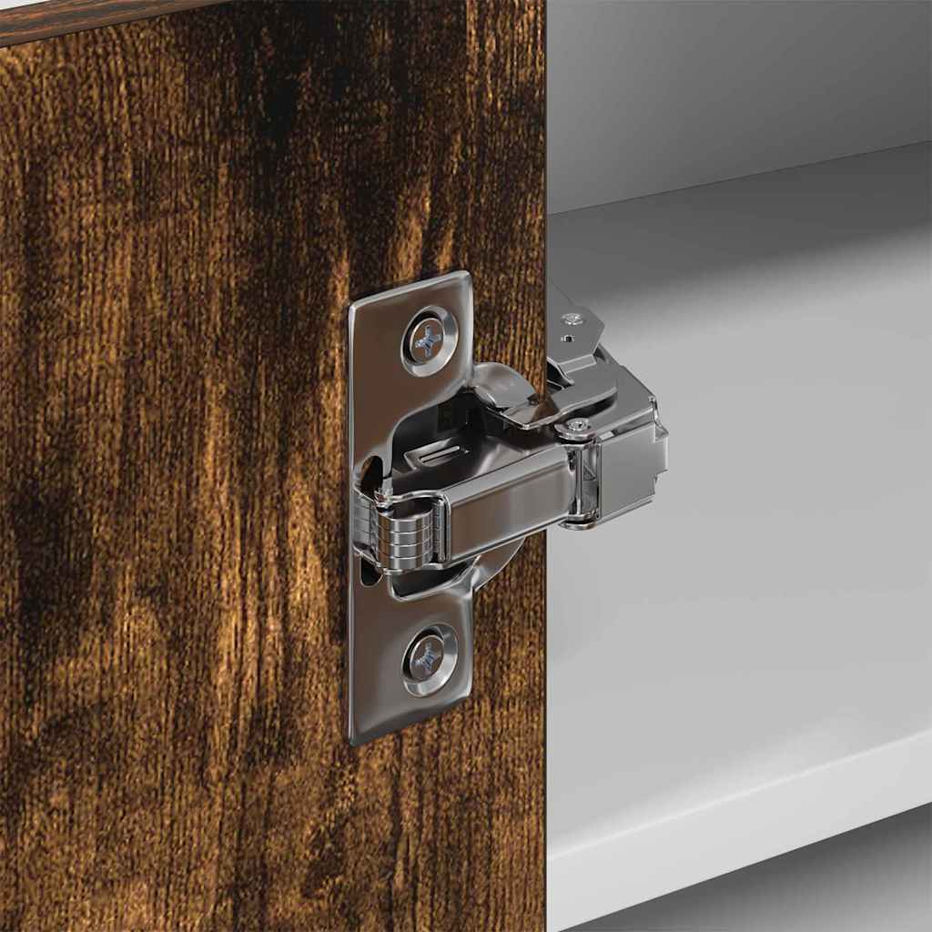 vidaXL Hanging Cabinet Smoked Oak and White 57 x 57 x 40 cm