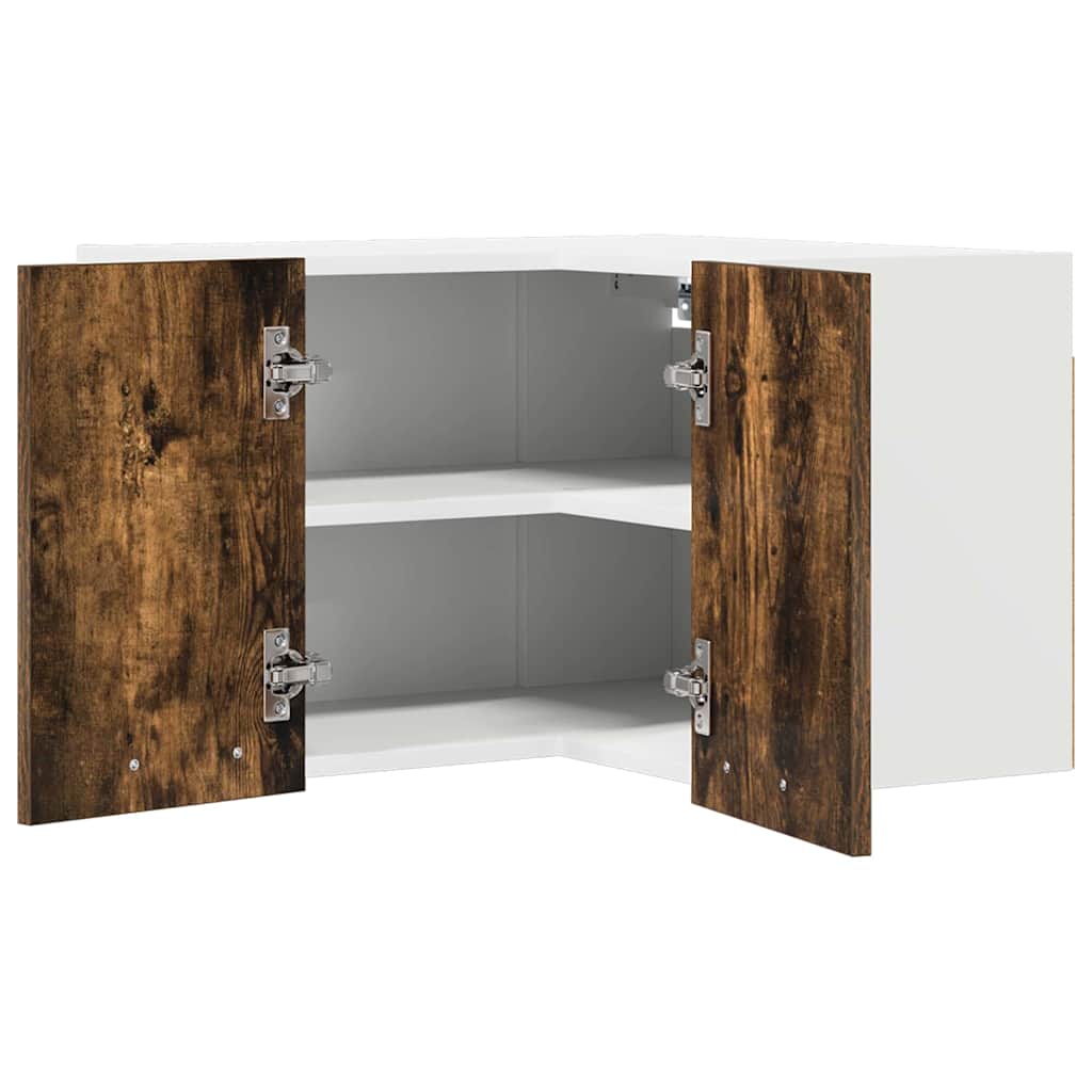 vidaXL Hanging Cabinet Smoked Oak and White 57 x 57 x 40 cm