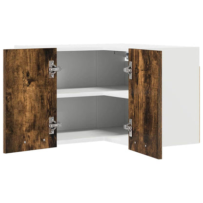 vidaXL Hanging Cabinet Smoked Oak and White 57 x 57 x 40 cm