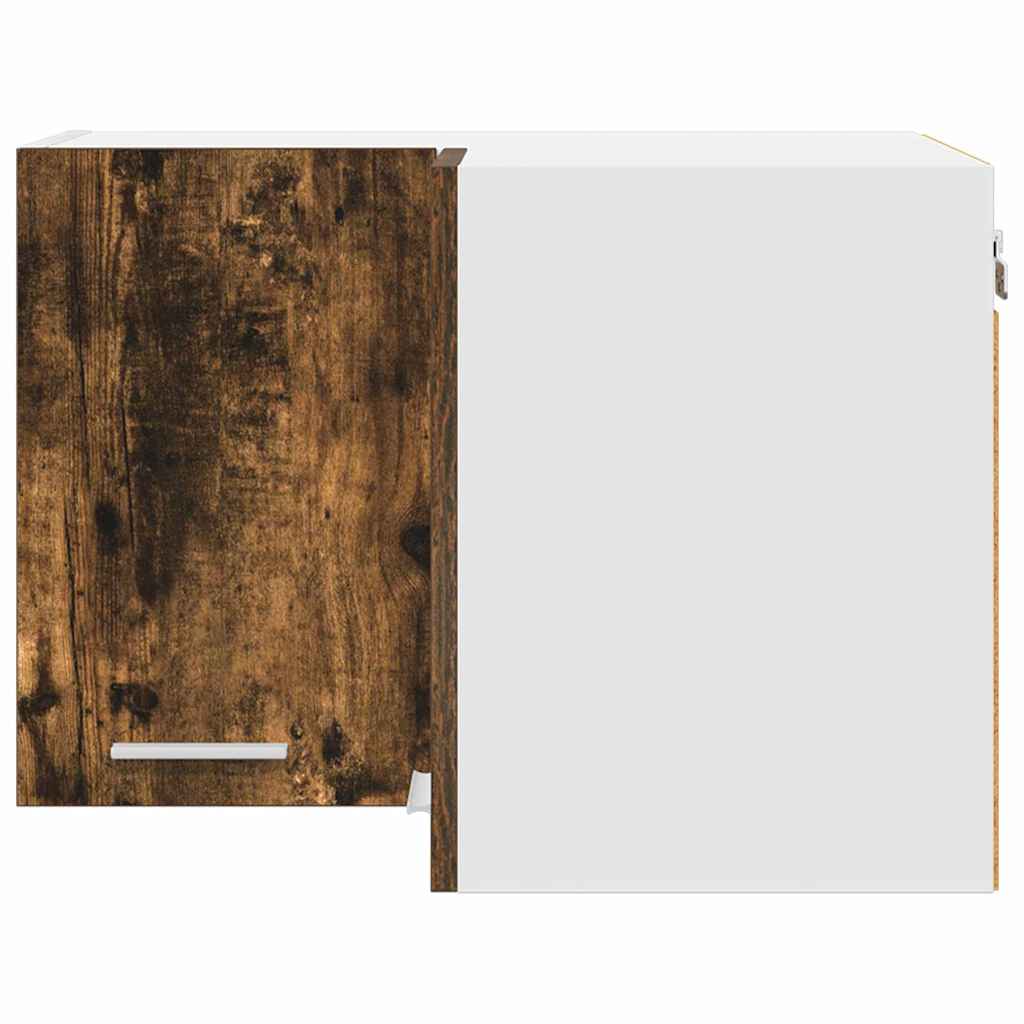 vidaXL Hanging Cabinet Smoked Oak and White 57 x 57 x 40 cm