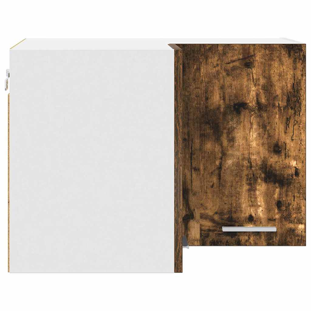 vidaXL Hanging Cabinet Smoked Oak and White 57 x 57 x 40 cm