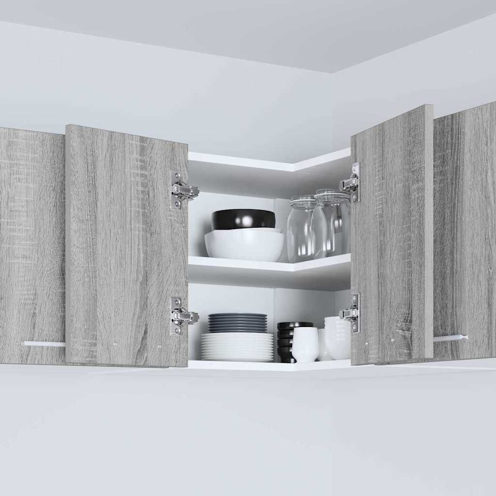 vidaXL Hanging Cabinet Grey Sonoma and White 57 x 57 x 40 cm