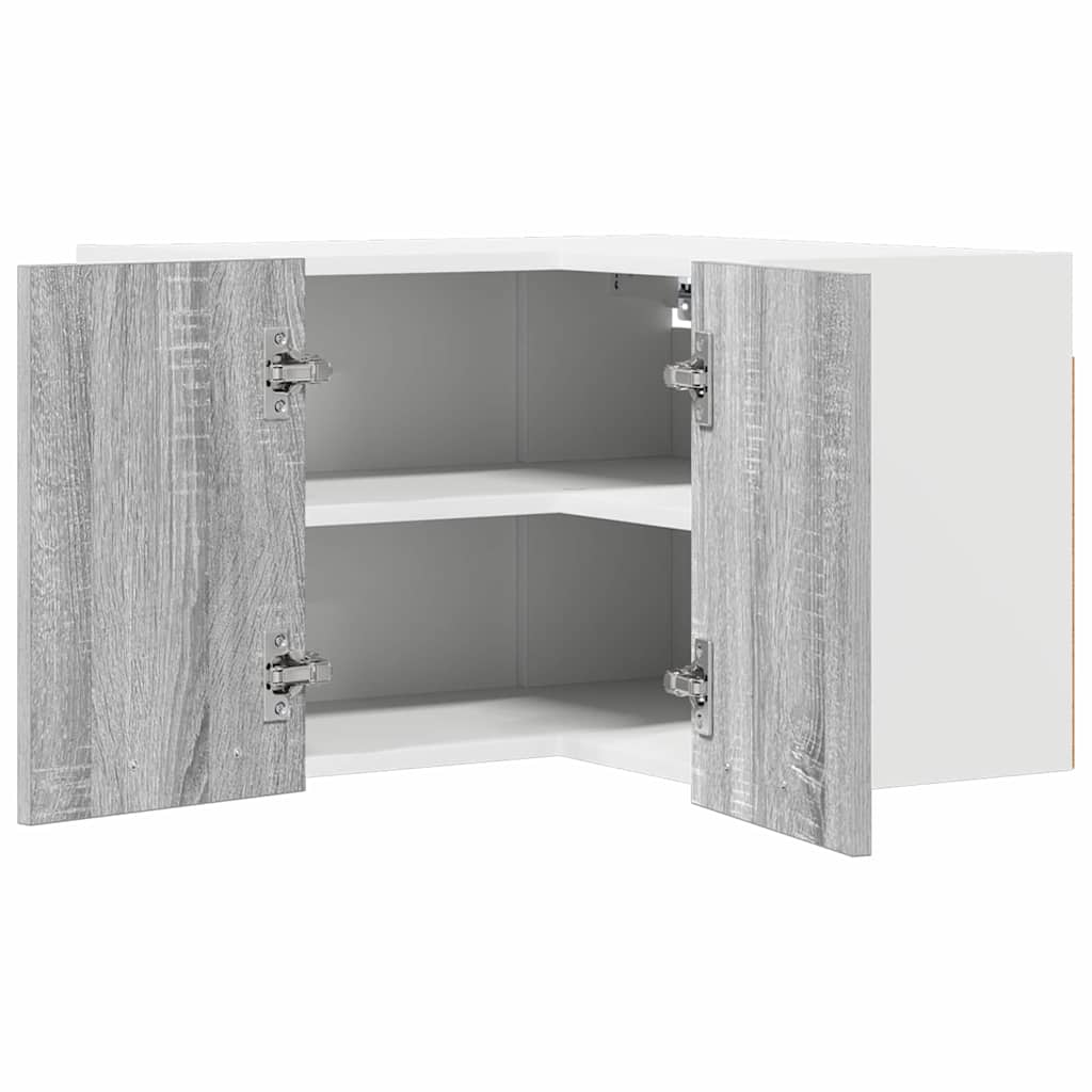 vidaXL Hanging Cabinet Grey Sonoma and White 57 x 57 x 40 cm