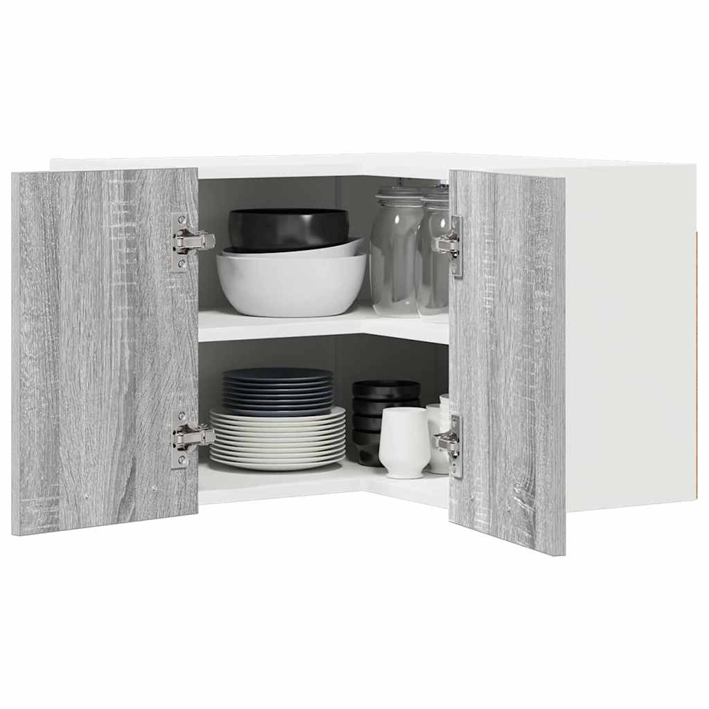 vidaXL Hanging Cabinet Grey Sonoma and White 57 x 57 x 40 cm