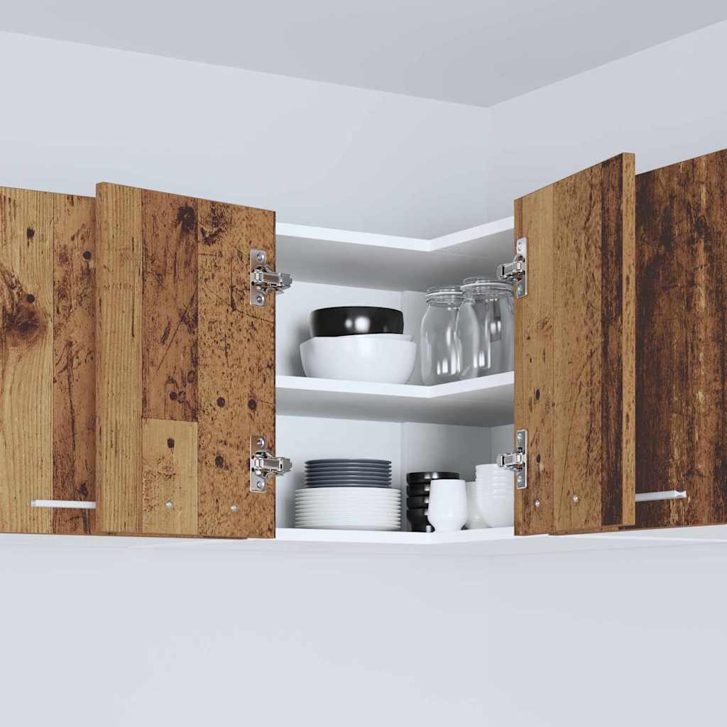 vidaXL Hanging Cabinet with Storage Old Wood and White 57 x 57 x 40 cm