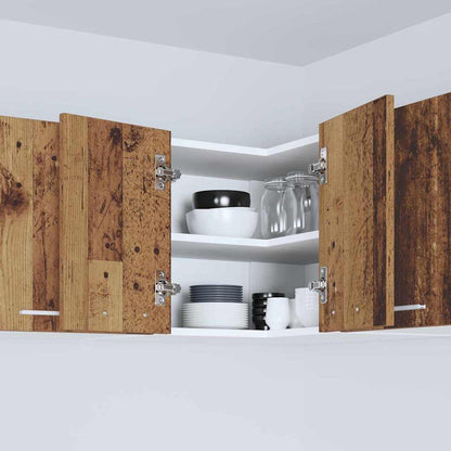 vidaXL Hanging Cabinet with Storage Old Wood and White 57 x 57 x 40 cm