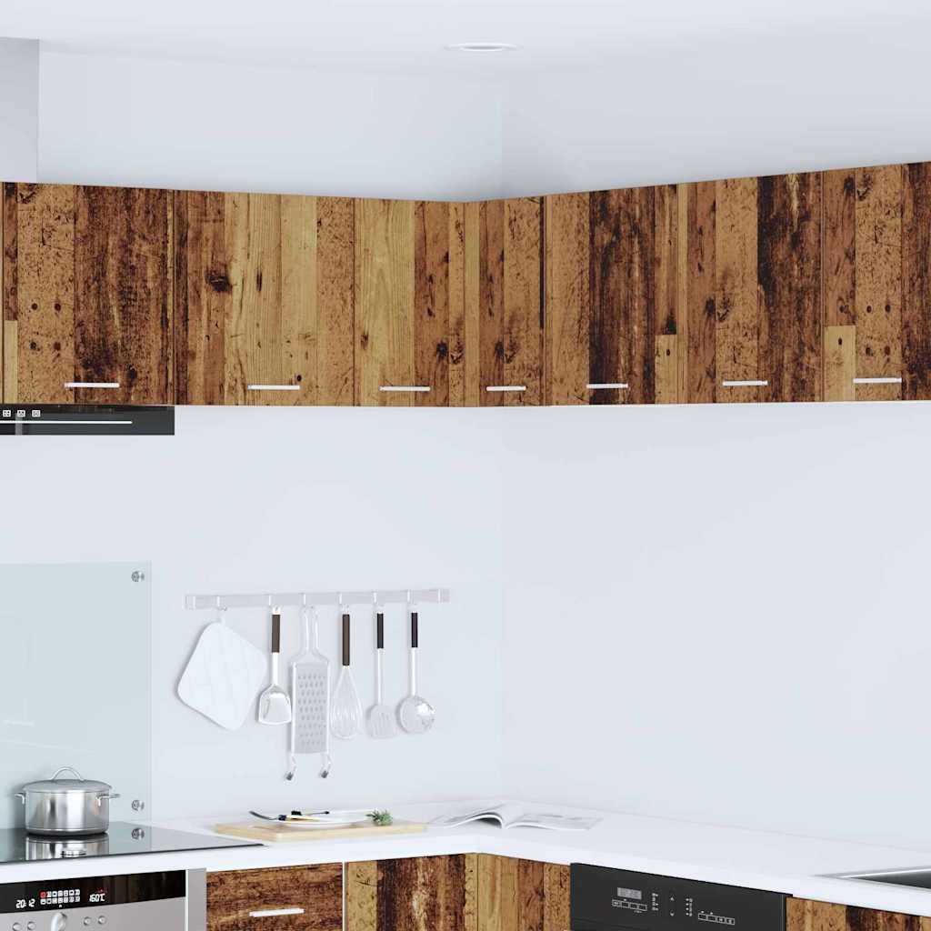 vidaXL Hanging Cabinet with Storage Old Wood and White 57 x 57 x 40 cm