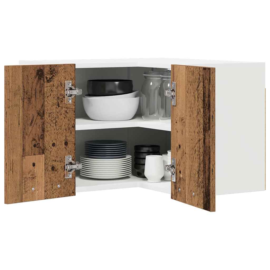vidaXL Hanging Cabinet with Storage Old Wood and White 57 x 57 x 40 cm