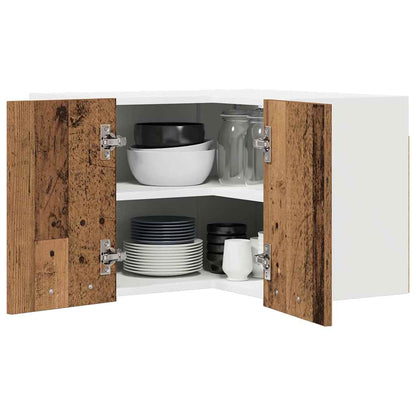 vidaXL Hanging Cabinet with Storage Old Wood and White 57 x 57 x 40 cm
