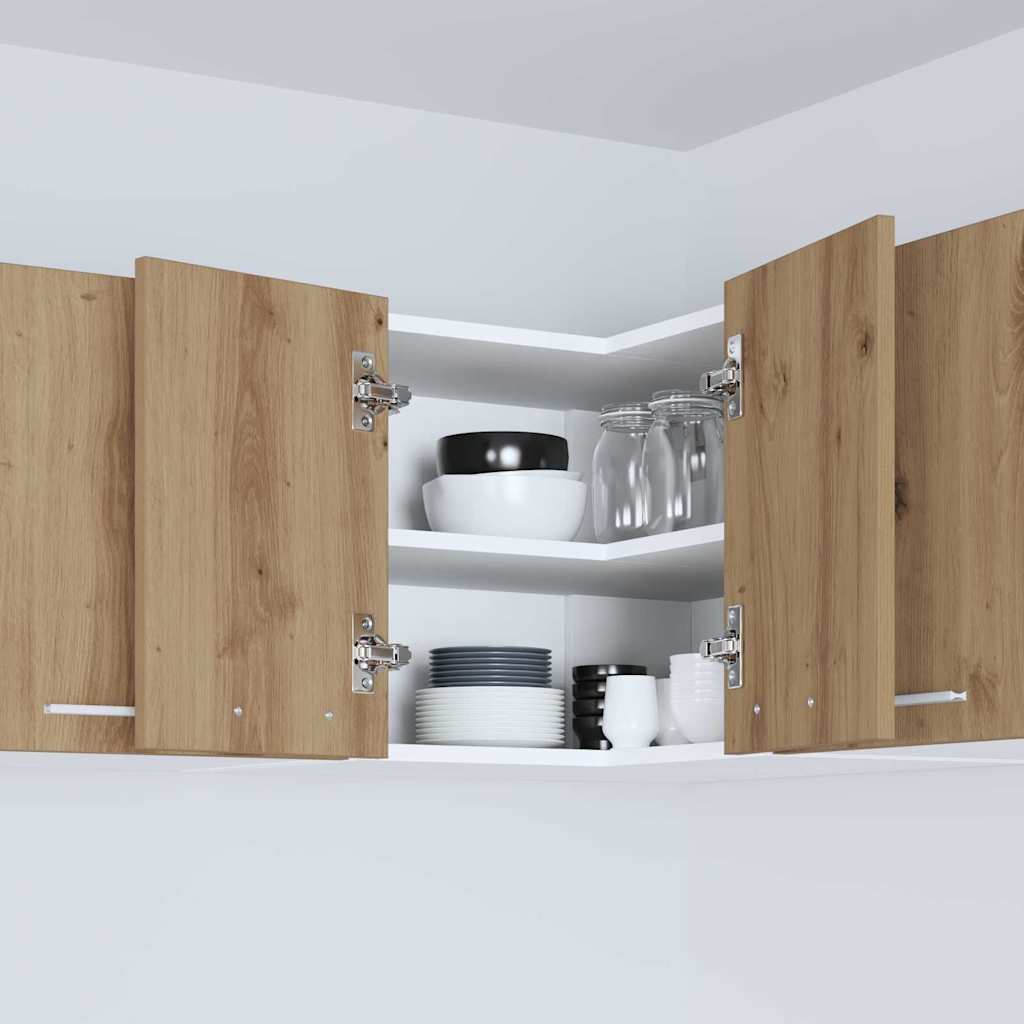 vidaXL Hanging Cabinet Artisan Oak and White 57 x 57 x 40 cm