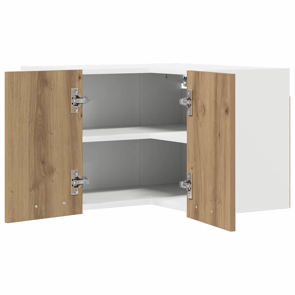 vidaXL Hanging Cabinet Artisan Oak and White 57 x 57 x 40 cm