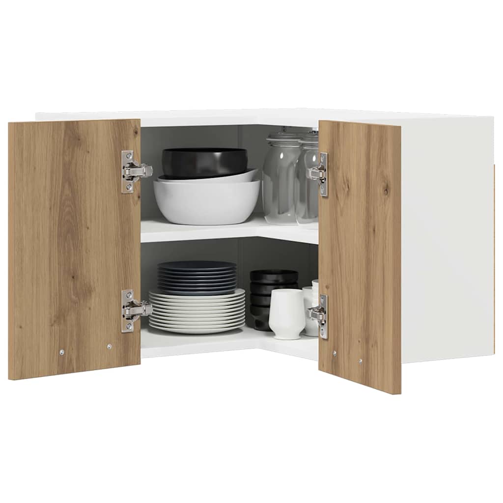 vidaXL Hanging Cabinet Artisan Oak and White 57 x 57 x 40 cm