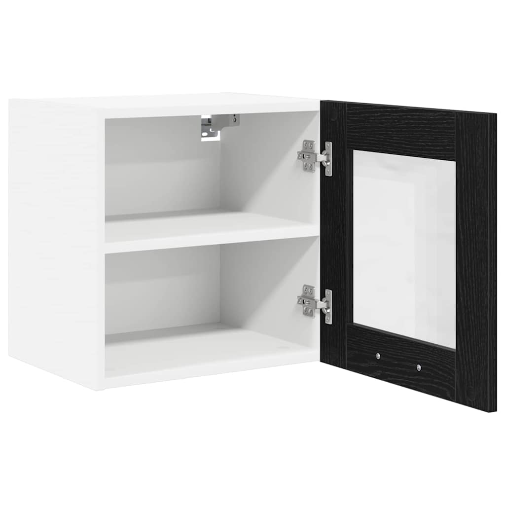 vidaXL Hanging Cabinet 2 pcs Black Oak 40 x 31 x 40 cm Engineered Wood