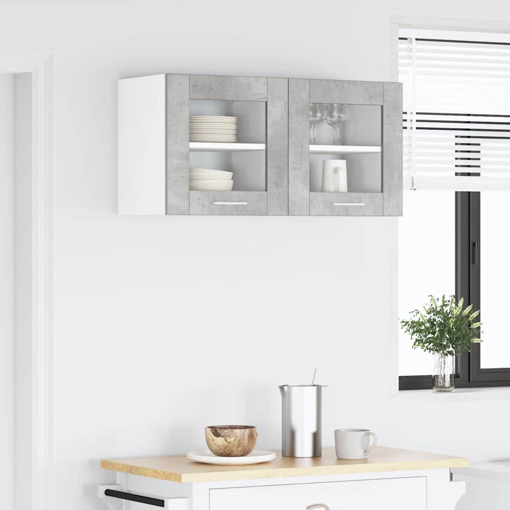 vidaXL Hanging Cabinet Riga 2 pcs Concrete Grey 40 x 31 x 40 cm