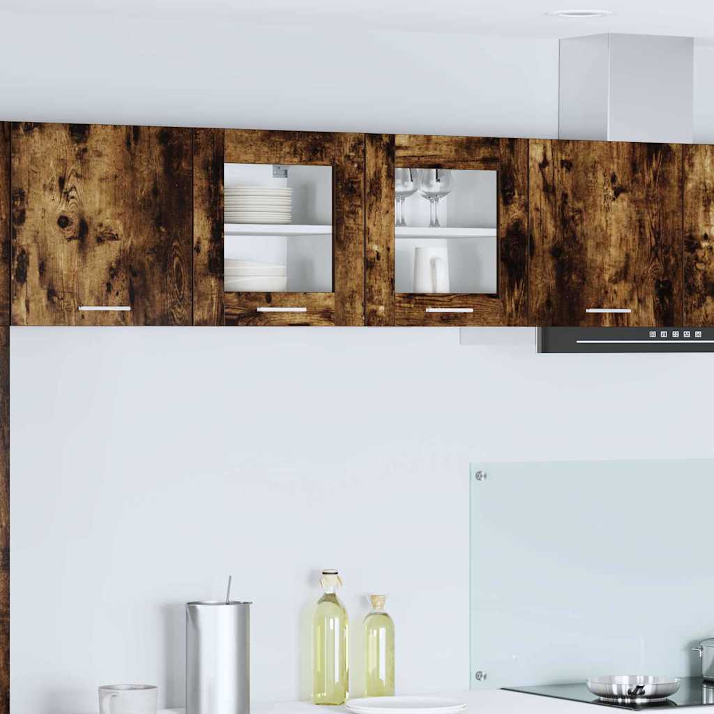 vidaXL Hanging Cabinet with Storage 2 pcs Smoked Oak 40 x 31 x 40 cm