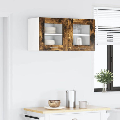 vidaXL Hanging Cabinet with Storage 2 pcs Smoked Oak 40 x 31 x 40 cm