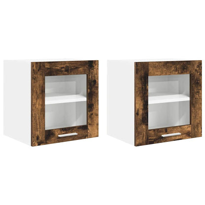 vidaXL Hanging Cabinet with Storage 2 pcs Smoked Oak 40 x 31 x 40 cm