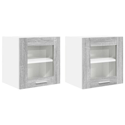 vidaXL Hanging Cabinet with Storage 2 pcs Grey Sonoma 40 x 31 x 40 cm