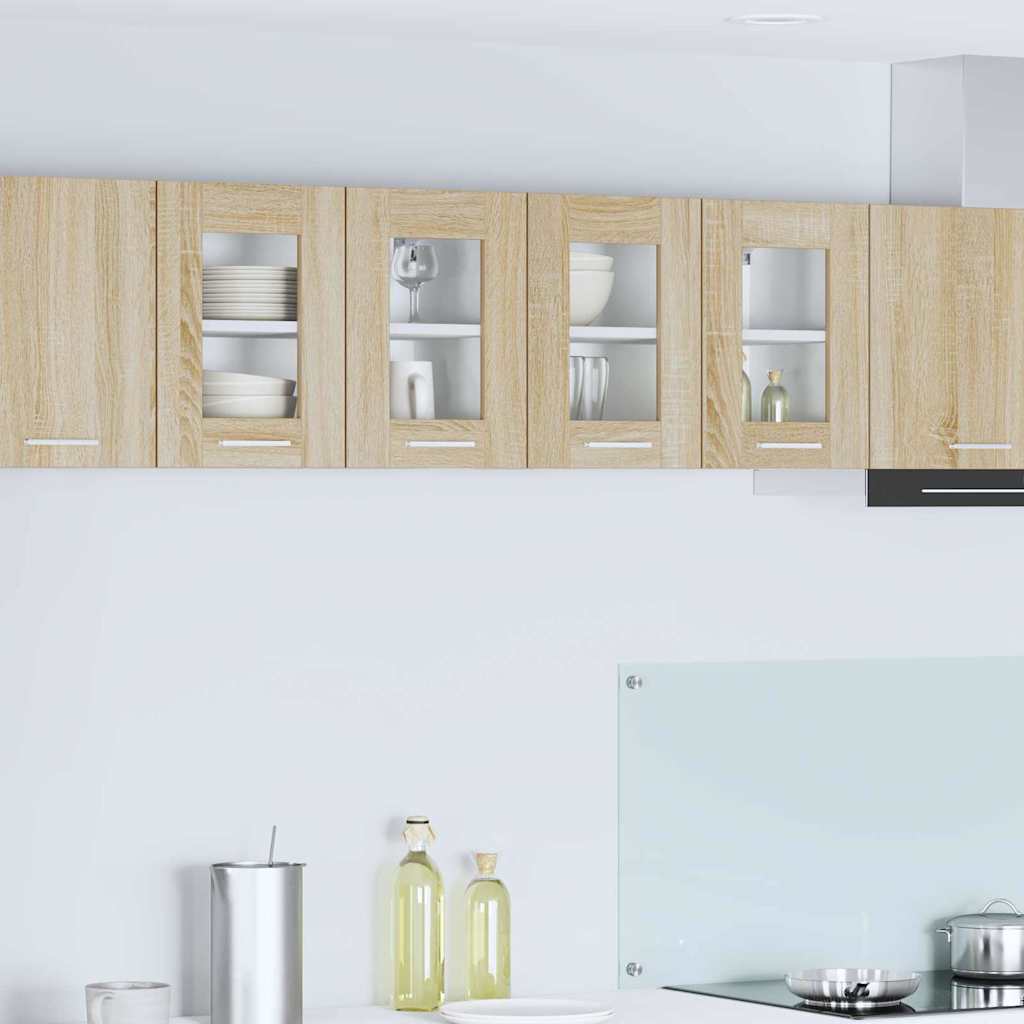 vidaXL Hanging Cabinet with Storage 2 pcs Sonoma Oak 60 x 31 x 40 cm