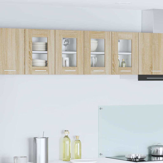 vidaXL Hanging Cabinet with Storage 2 pcs Sonoma Oak 60 x 31 x 40 cm