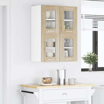 vidaXL Hanging Cabinet with Storage 2 pcs Sonoma Oak 60 x 31 x 40 cm