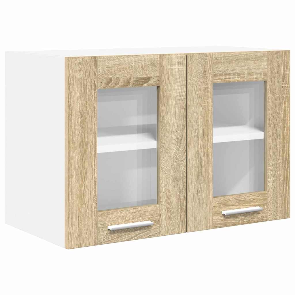 vidaXL Hanging Cabinet with Storage 2 pcs Sonoma Oak 60 x 31 x 40 cm