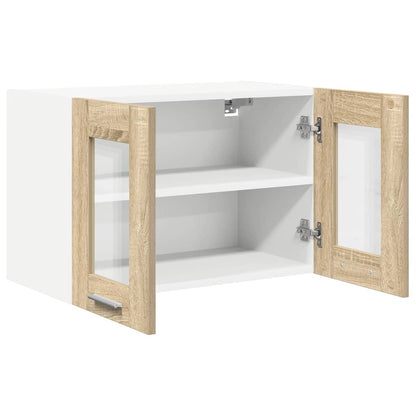 vidaXL Hanging Cabinet with Storage 2 pcs Sonoma Oak 60 x 31 x 40 cm