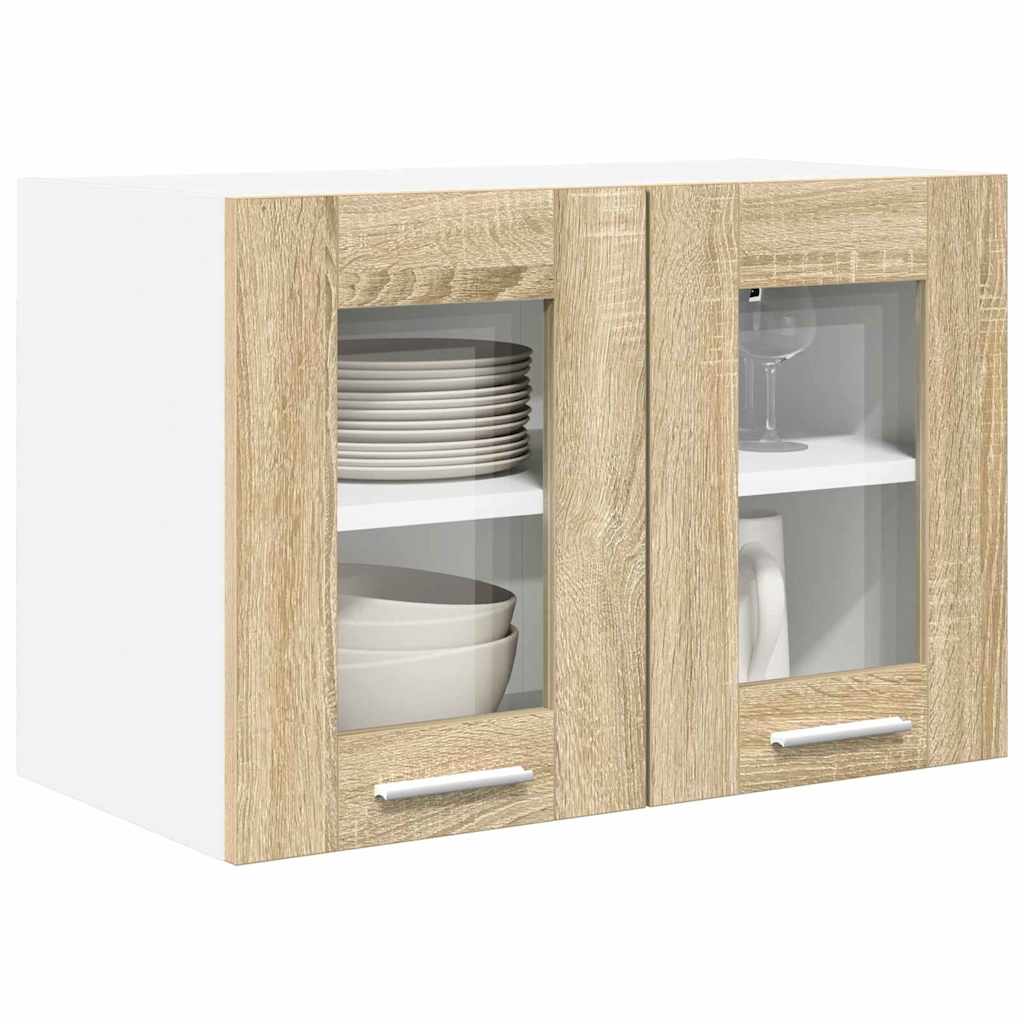 vidaXL Hanging Cabinet with Storage 2 pcs Sonoma Oak 60 x 31 x 40 cm