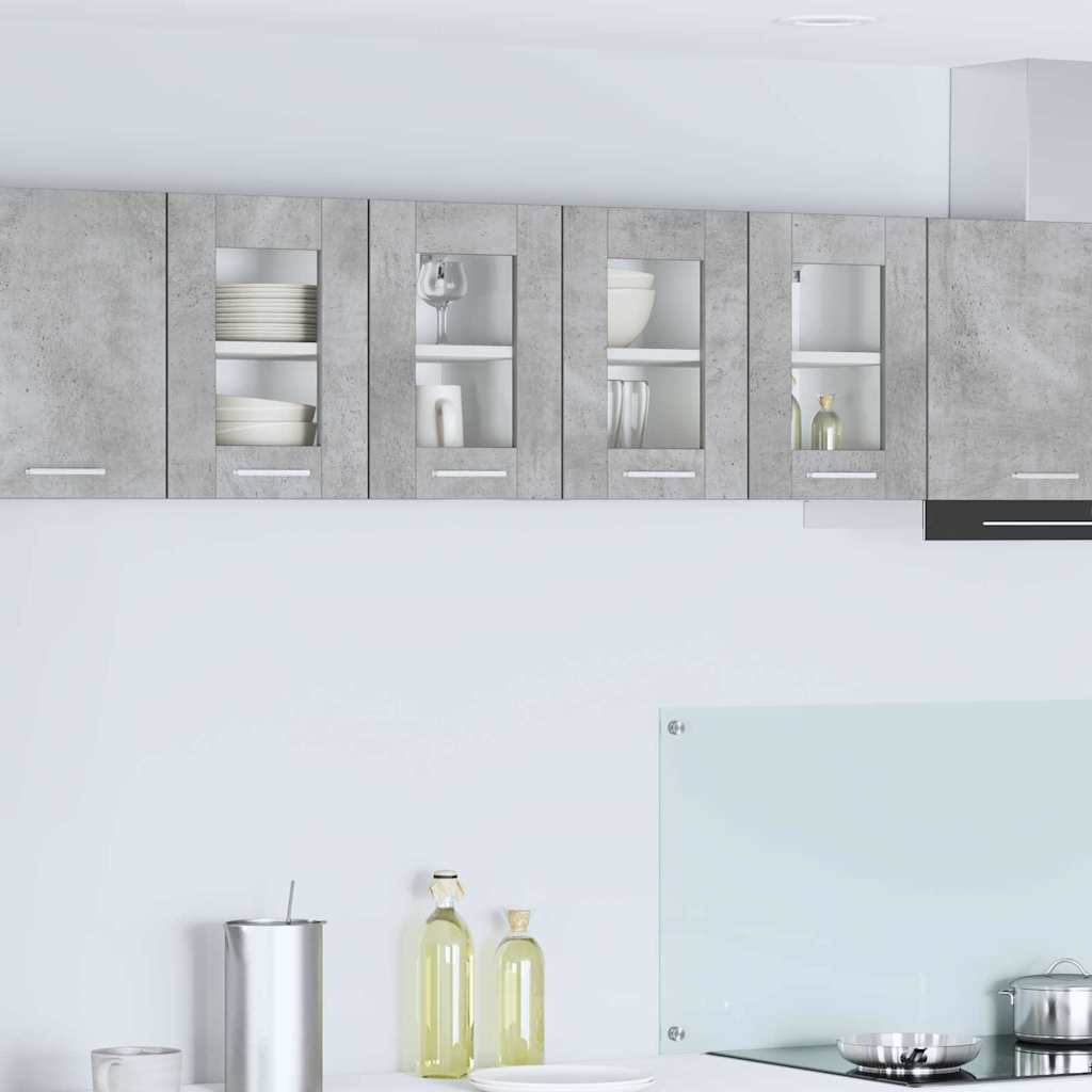 vidaXL Hanging Cabinet with Door 2 pcs Concrete Grey 60 x 31 x 40 cm
