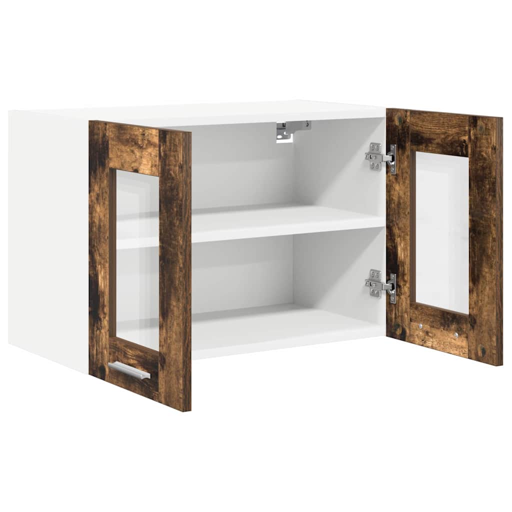 vidaXL Hanging Cabinet with Storage 2 pcs Smoked Oak 60 x 31 x 40 cm