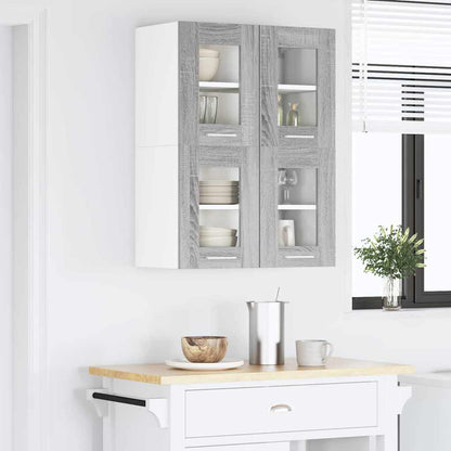 vidaXL Hanging Cabinet with Storage 2 pcs Grey Sonoma 60 x 31 x 40 cm