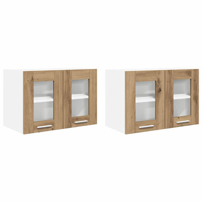 vidaXL Hanging Cabinet 2 pcs Artisan Oak Engineered Wood
