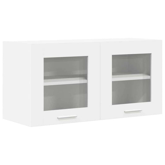 vidaXL Hanging Cabinet with 2 Glass Doors White 80 x 31 x 40 cm