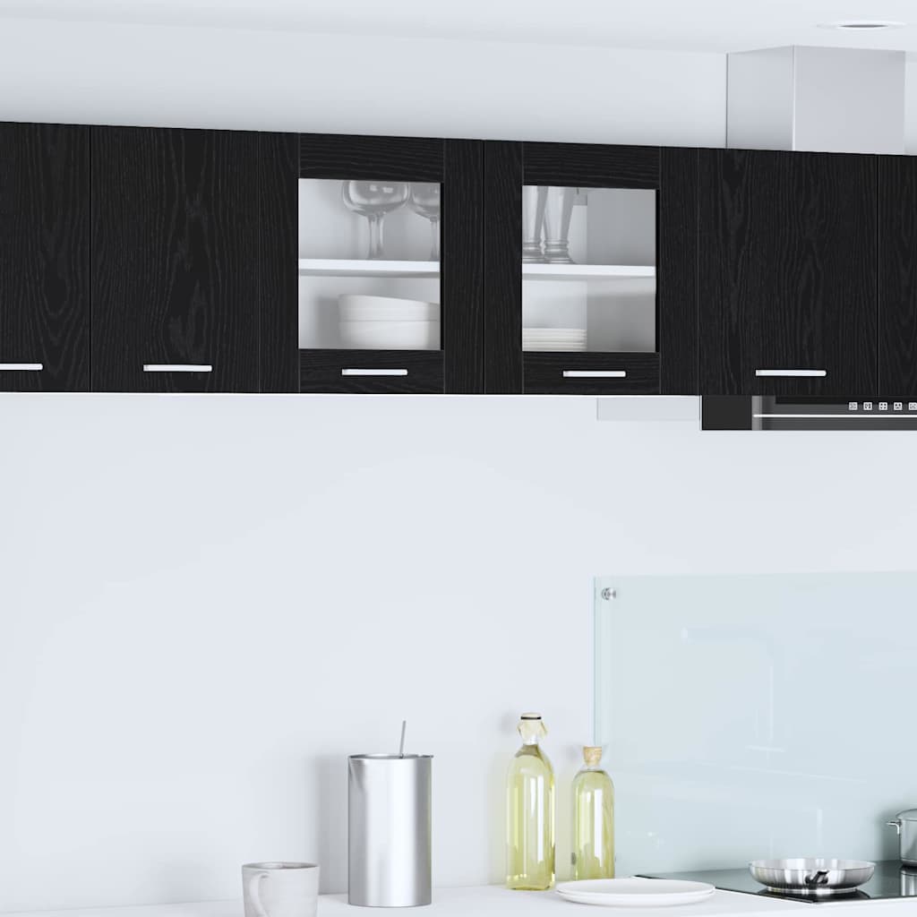 vidaXL Hanging Cabinet Black Oak and White 80 x 31 x 40 cm