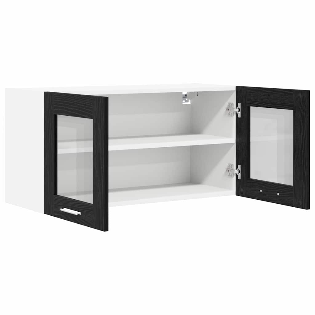vidaXL Hanging Cabinet Black Oak and White 80 x 31 x 40 cm
