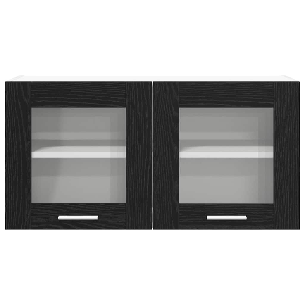 vidaXL Hanging Cabinet Black Oak and White 80 x 31 x 40 cm