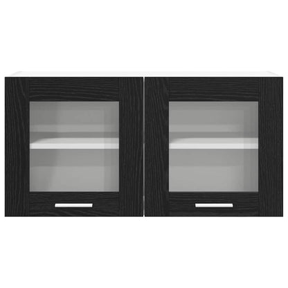 vidaXL Hanging Cabinet Black Oak and White 80 x 31 x 40 cm