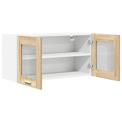 vidaXL Hanging Cabinet Sonoma Oak and White 80 x 31 x 40 cm