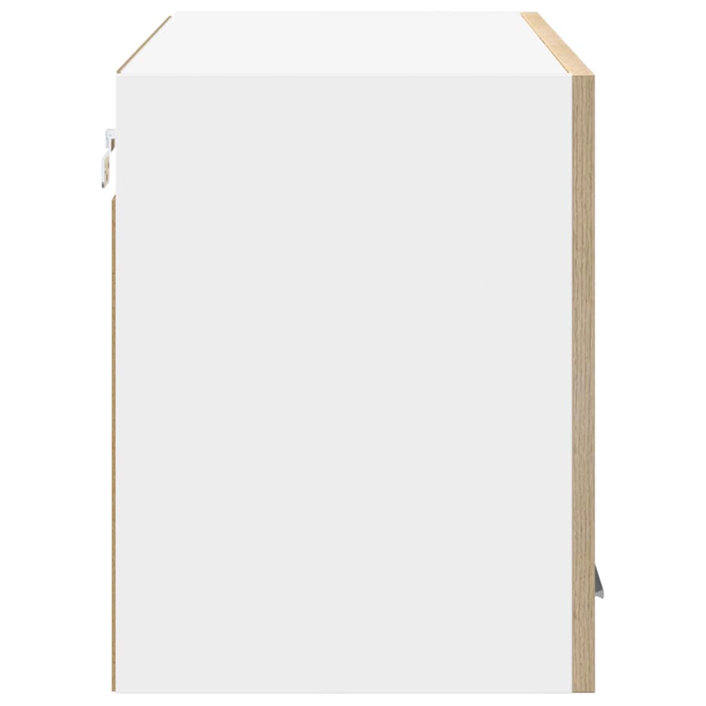 vidaXL Hanging Cabinet Sonoma Oak and White 80 x 31 x 40 cm