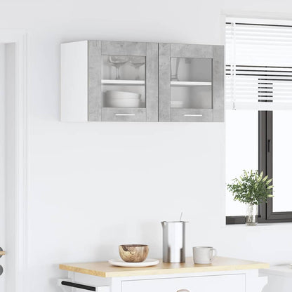 vidaXL Hanging Cabinet Concrete Grey and White 80 x 31 x 40 cm